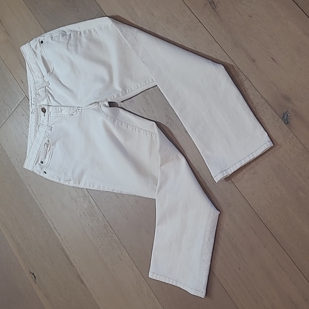 Boden Jeans Women's sz 8L White Straight Leg Mid Rise Denim Jeans